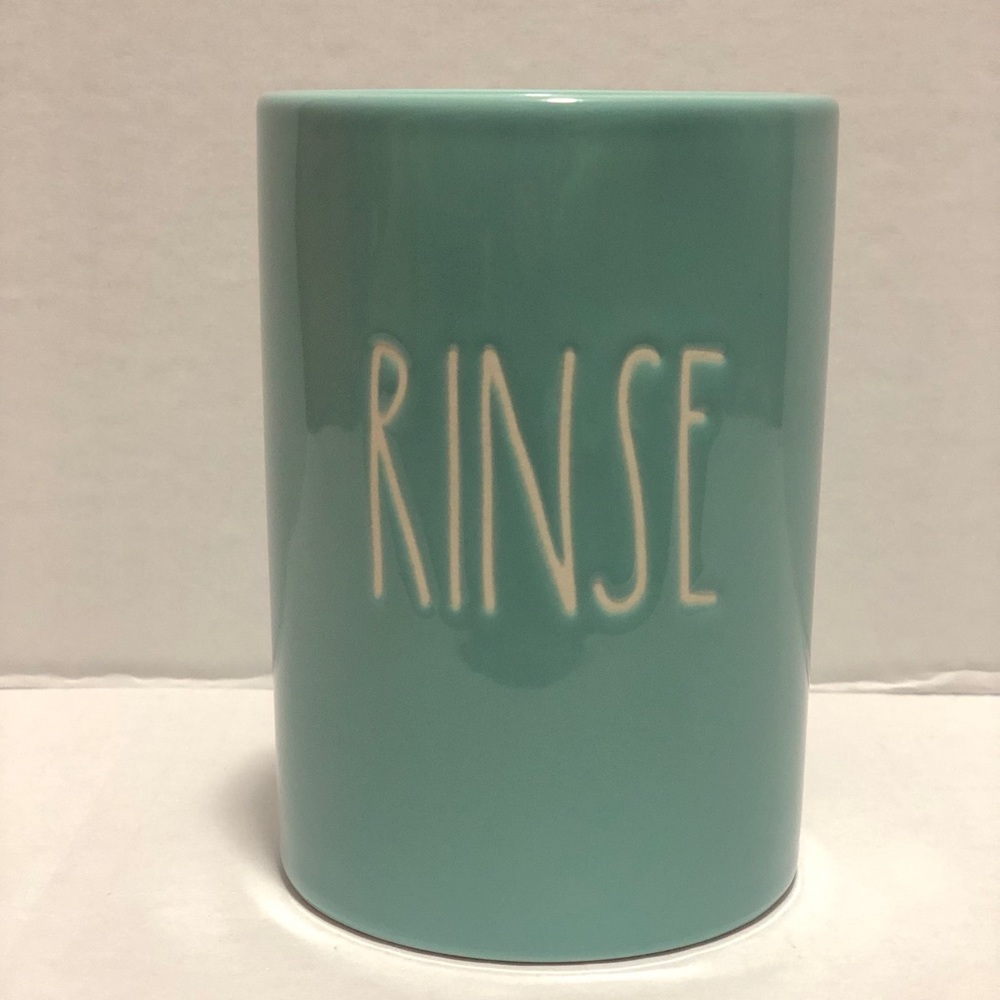 Rae Dunn RINSE Bathroom Cup Tiffany Blue